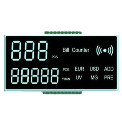 Tela de 6 dígitos personaliza o módulo de display LCD transparente de sete segmentos