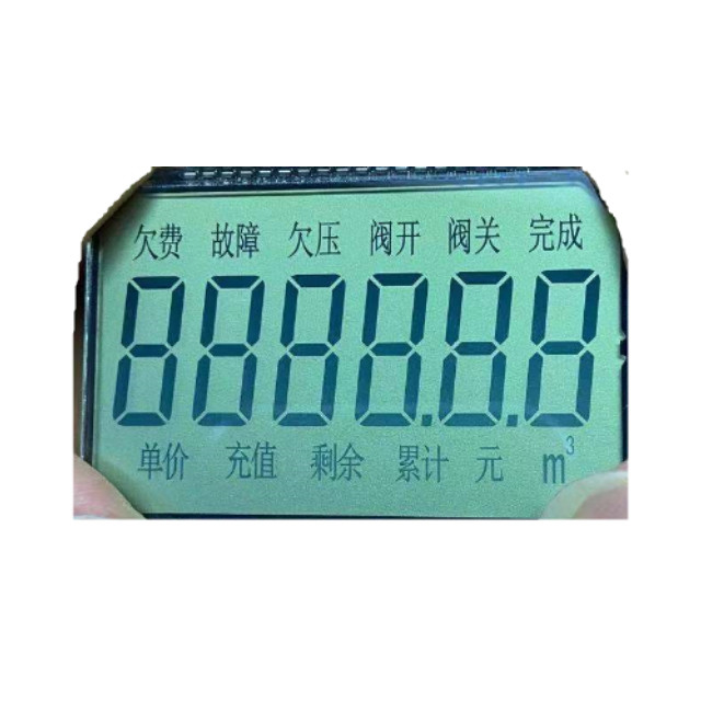 Tamanho personalizado Visor LCD negativo transparente de 7 segmentos TN STN HTN FSTN Tipo VA