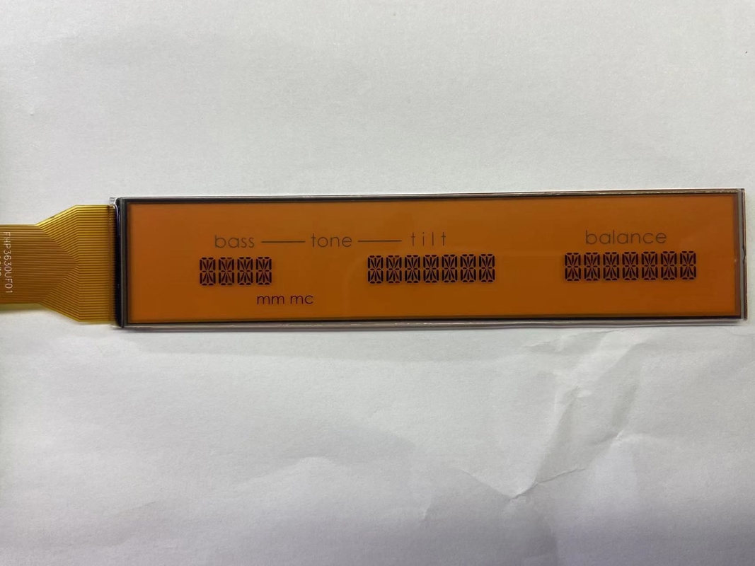 Ecrã LCD HTN de matriz positiva monocromo de 7 segmentos transmissor gráfico para áudio