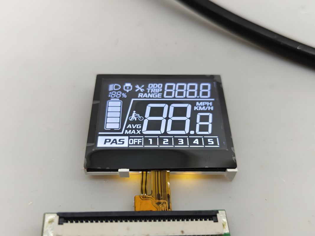 Vendas de fábrica 7 segmento VA COG módulo LCD personalizado negativo para bicicleta elétrica
