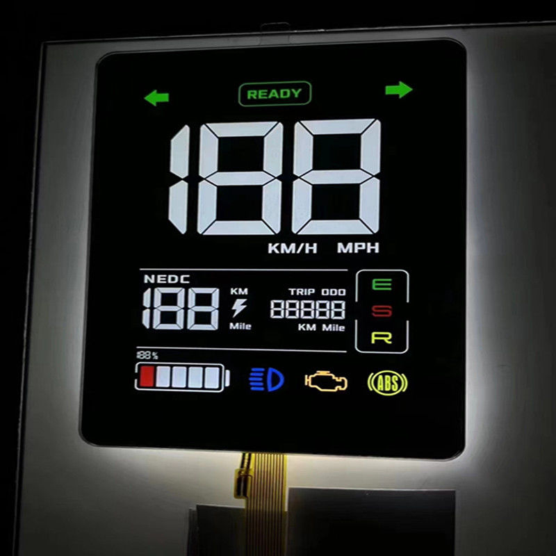 Display LCD de segmento preto Impresso em cor para painel de controle de carro Display de segmento 7 Display de 4 dígitos Display LCD PIN Connect