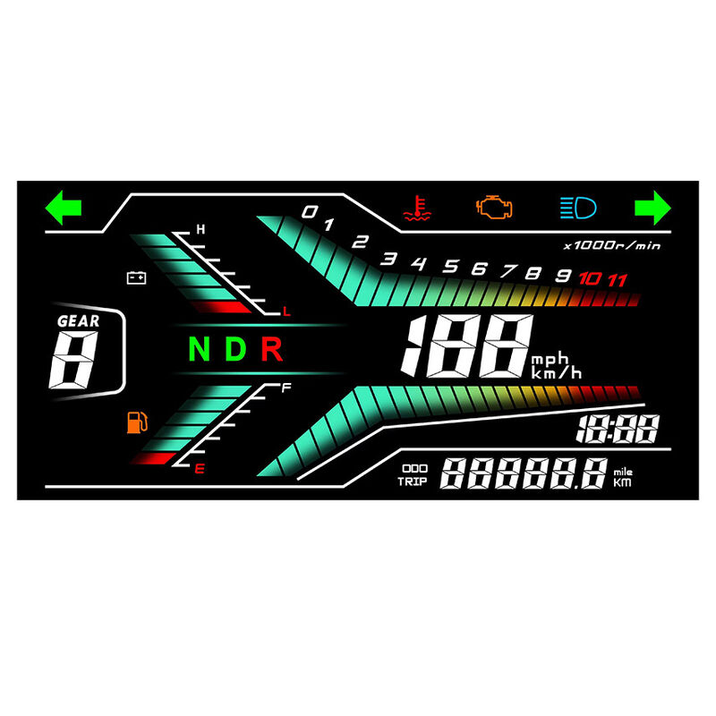 Visor LCD de segmento transmissivo Va para motocicletas Velocímetro VA Visor LCD negativo