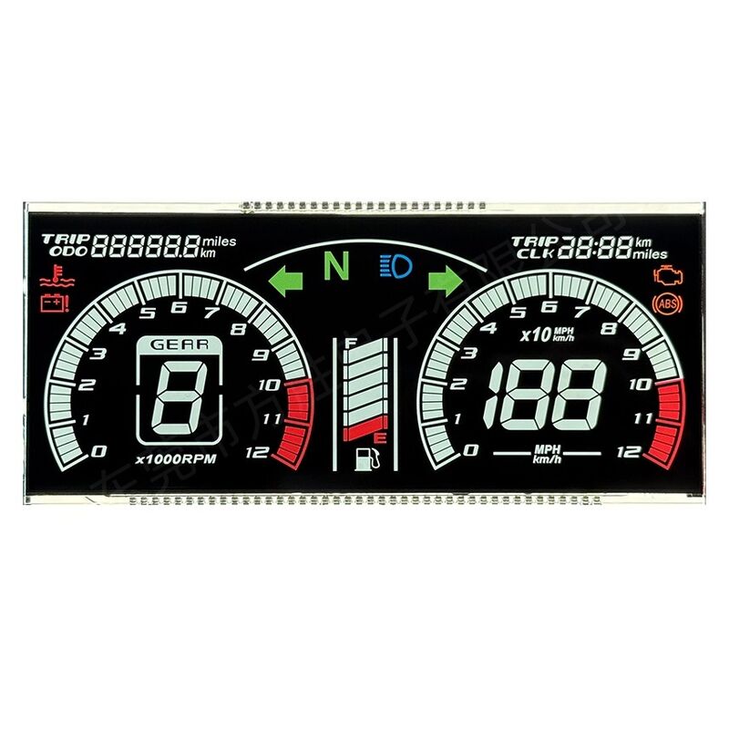 Visor LCD de segmento transmissivo Va para motocicletas Velocímetro VA Visor LCD negativo