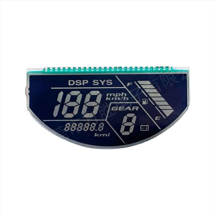 Filme azul personalizado de motocicleta tela LCD LCD Monocromática Displays Semicircular Speedometer LCD Display