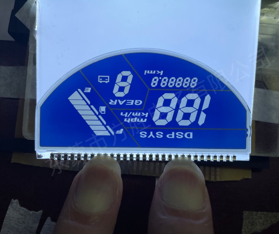 Filme azul personalizado de motocicleta tela LCD LCD Monocromática Displays Semicircular Speedometer LCD Display