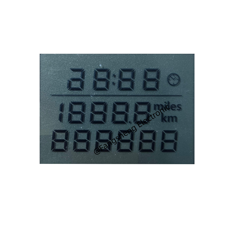 Visor LCD personalizado para velocímetro OEM ODM Segmento LCD para motocicletas TN LCD monocromático