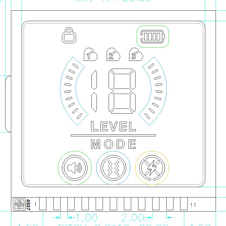 Visor LCD de segmento VA personalizado para equipamentos de treino de cães Painel LCD de segmento negativo VA