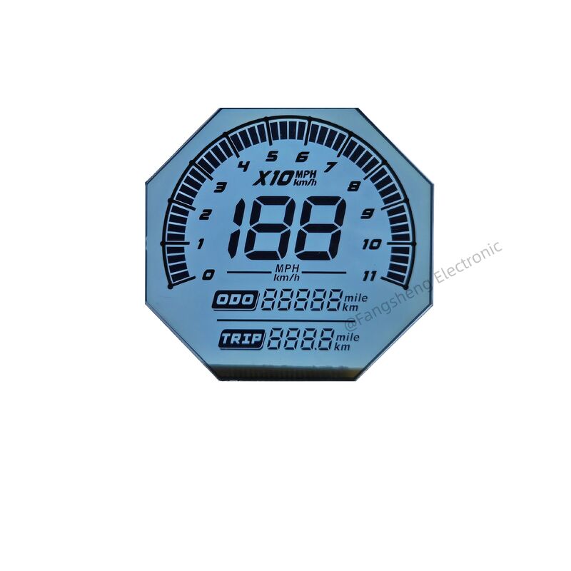 Tela de exposição irregular feita sob encomenda de HTN para motocicletas painéis de vidro do Lcd do segmento de 6 horas 7