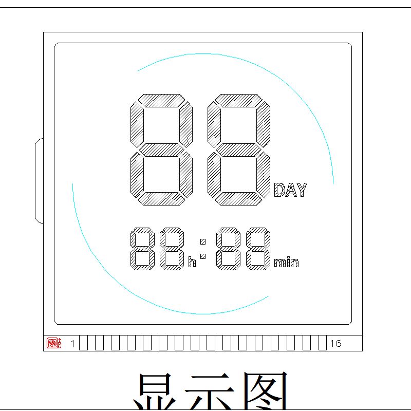 Painel LCD positivo reflexivo da tela LCD de 2 dígitos e 7 segmentos personalizados para temporizador