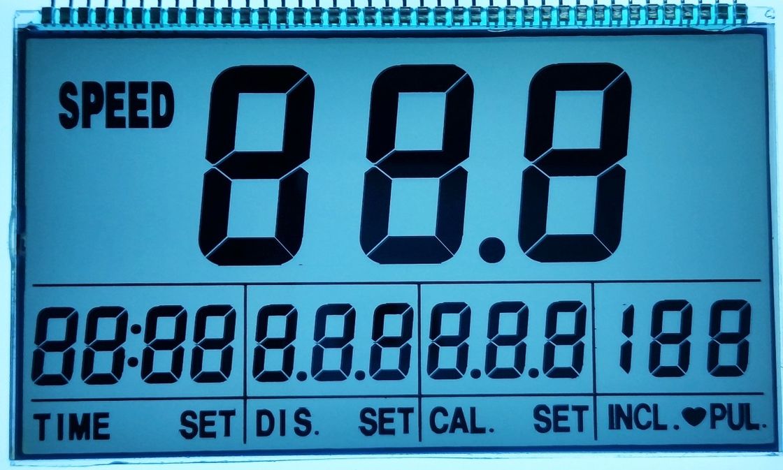 Segmento positivo do dígito 7 STN LCD da exposição transparente de 6 horas para máquina running