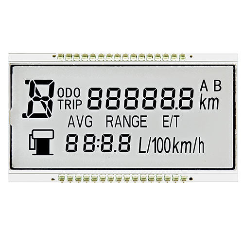 Segmento feito sob encomenda da exposição sete do positivo STN LCD para o dever 1/4 do painel do carro que conduz o método