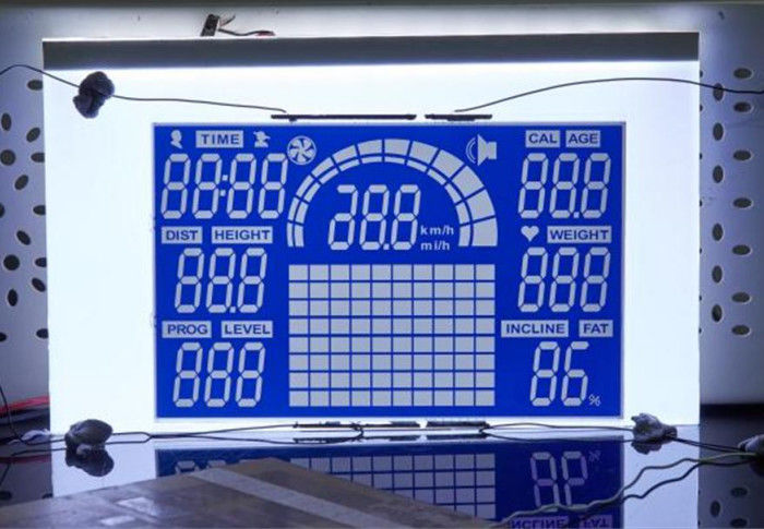 7 exposição azul negativa personalizada da exposição HTN Lcd Backgound do LCD do segmento para o esporte Equiment