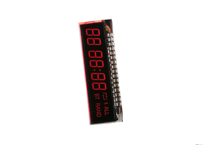 Exposição negativa do LCD de sete segmentos com o conector de PIn do metal para o temporizador eletrônico