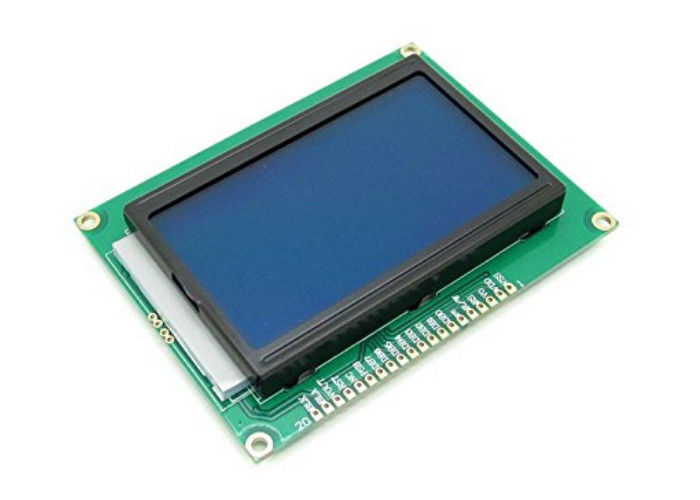 tela gráfica do Lcd da ESPIGA da matriz dos pontos do módulo 128 x 64 da exposição de 5V 12864 Lcd com luminoso azul