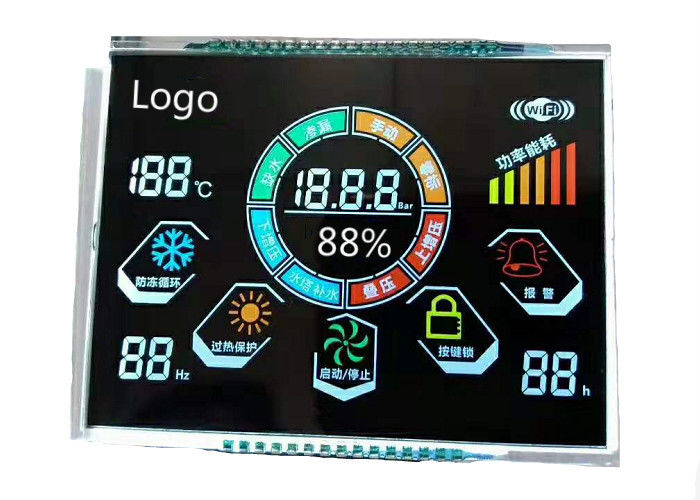 módulo numérico monocromático transmissivo do LCD do dígito do segmento da tela sete da exposição de 3.5V VA LCD