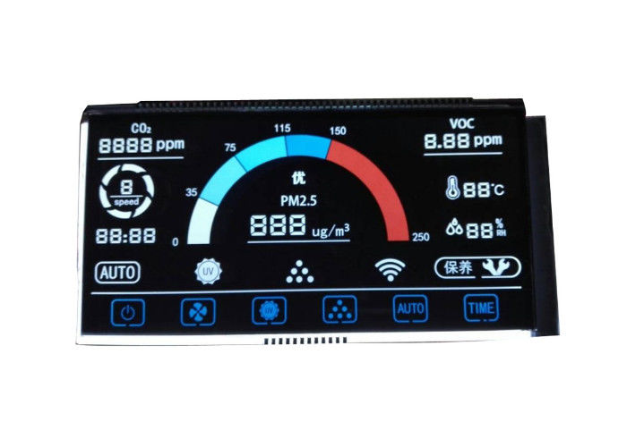 O Lcd indica 8 a tela larga do ângulo de visão do modo do Lcd do contraste alto do negativo da exposição decimal do segmento do VA DFSTN Lcd 7 dos números