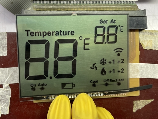 Ecrã LCD HTN de matriz positiva Monocromo de 7 segmentos Transmissor Gráfico Ecrã LCD Para Termostato