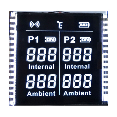 Preço de fábrica tela personalizada VA Segmento LCD Display Cor PIN Branco Luz de fundo Para termômetro de alimentos