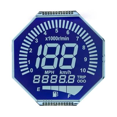 Ecrã LCD HTN Matrix personalizado de oito formas monocromático de 7 segmentos gráfico para instrumentos de motocicleta