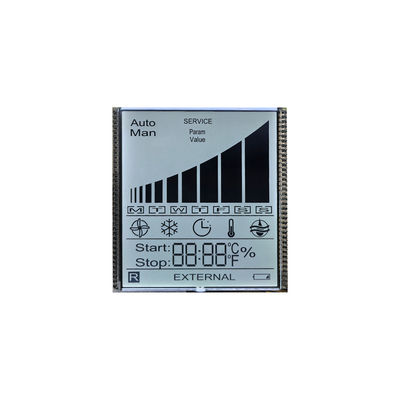 Fabrica de tamanho personalizado TN 7 Segmento LCD Display Monocromo módulo transmissor Caracter transparente para termostato