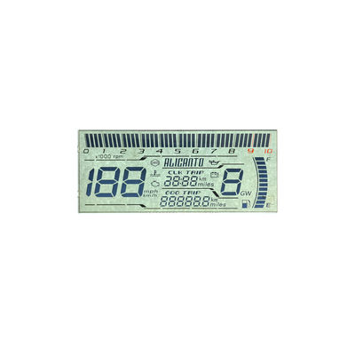 Fabricante Display LCD personalizado HTN barato Oito forma monocromo 7 segmentos gráfico de ecrã LCD para instrumentos de motocicleta