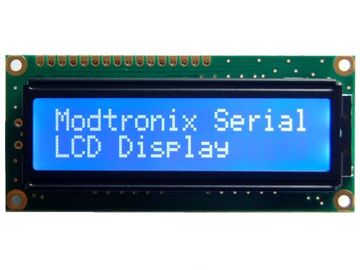 Módulo azul do negativo 16x2 Lcd, ângulo de visão largo branco da exposição de caráter do diodo emissor de luz Lcd