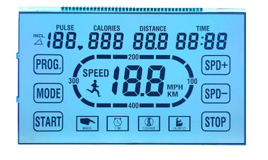 Segmento positivo do dígito 7 STN LCD da exposição transparente de 6 horas para máquina running