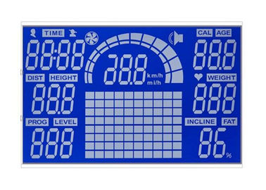 7 exposição azul negativa personalizada da exposição HTN Lcd Backgound do LCD do segmento para o esporte Equiment
